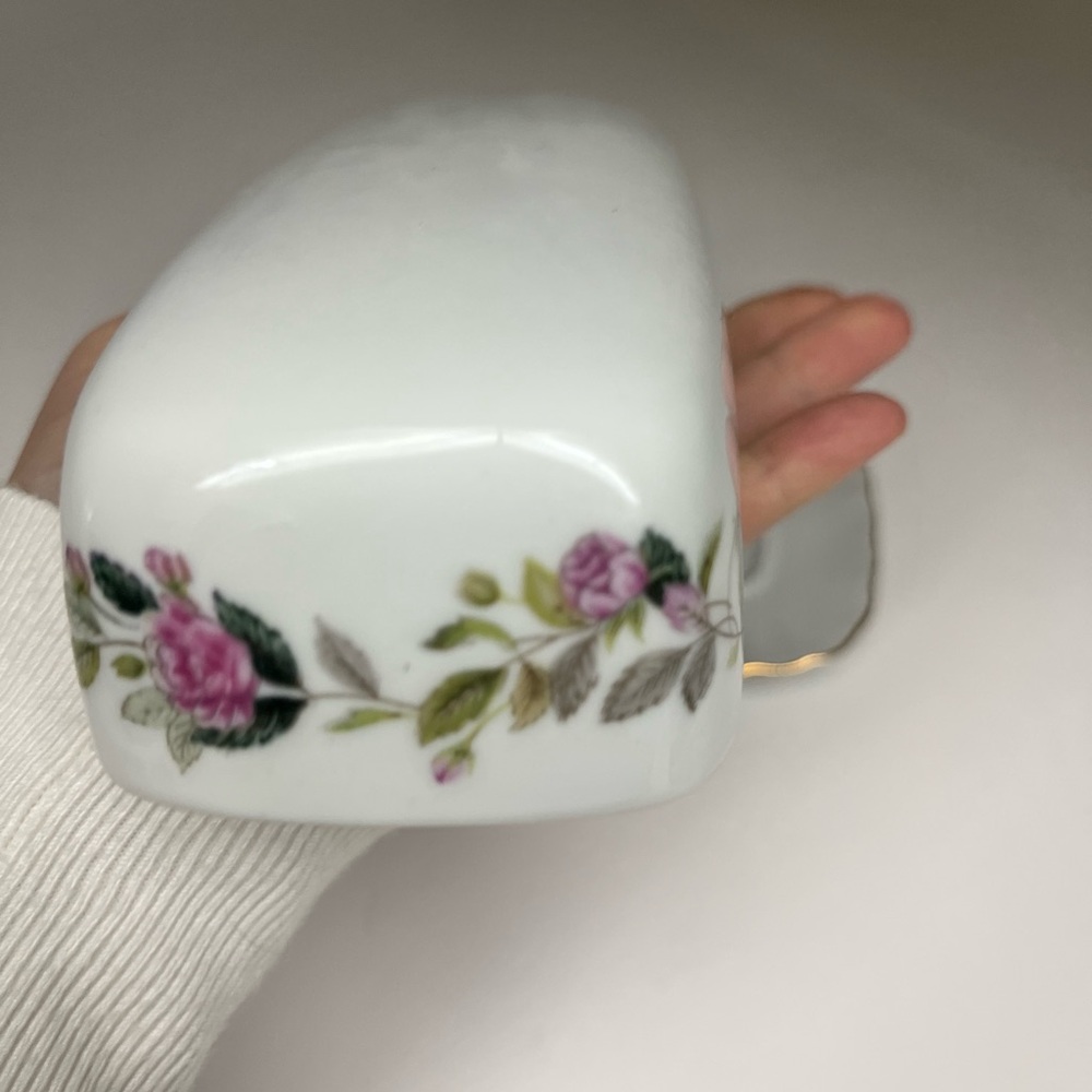 Vintage 1960s Japan Fine China Butter Dish | Regency Rose Pattern | Gold Trim - Picture 8 of 9